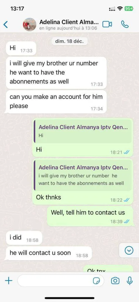 Einfache Verlängerung des IPTV Abonnements auf WhatsApp